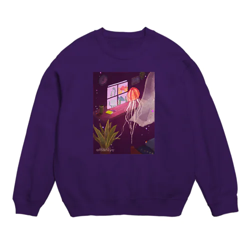 接続するアカクラゲ Just open the window(s) Crew Neck Sweatshirt