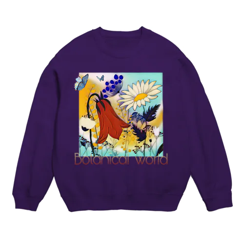 Botanical world 花と蝶 Crew Neck Sweatshirt