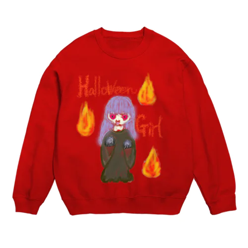 halloween girl Crew Neck Sweatshirt