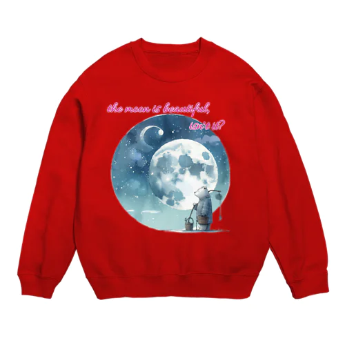 花見酒　くま Crew Neck Sweatshirt