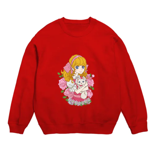 昭和レトロ少女 Crew Neck Sweatshirt