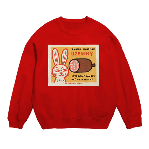 チェコ　ウサギとソーセージ Crew Neck Sweatshirt