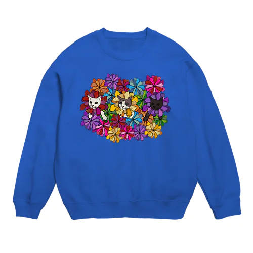 にゃんこ花畑。 Crew Neck Sweatshirt