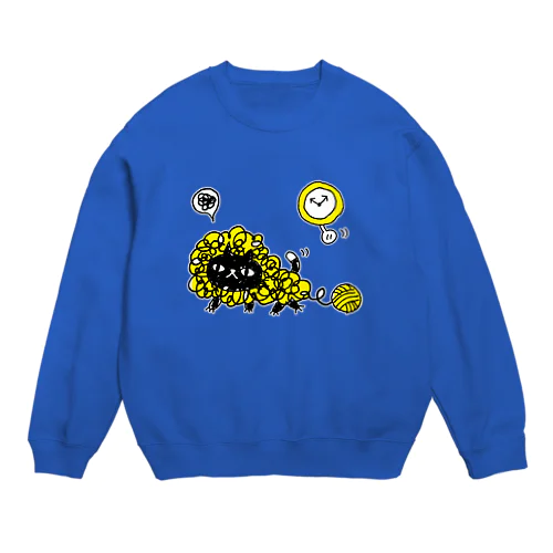 黒猫毛糸に夢中 Crew Neck Sweatshirt