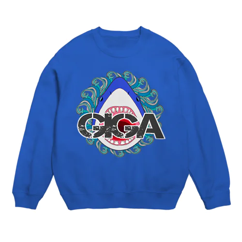 ぎがばいと 鮫デザイン Crew Neck Sweatshirt