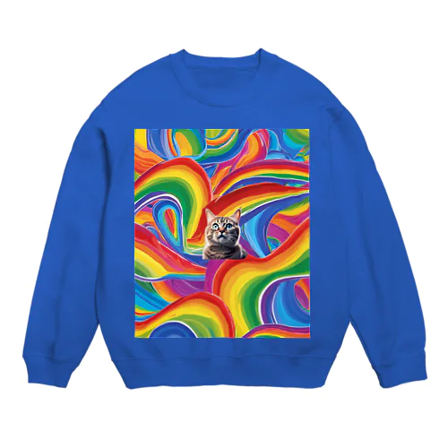 楽しいキャット Crew Neck Sweatshirt