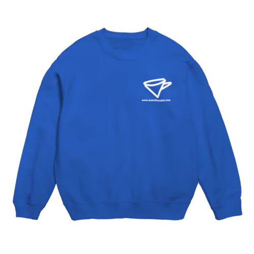 朝カフェの会 ブルー系素材グッズ Crew Neck Sweatshirt