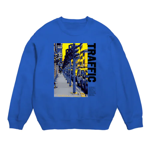 信号機に注目（文字黒） Crew Neck Sweatshirt