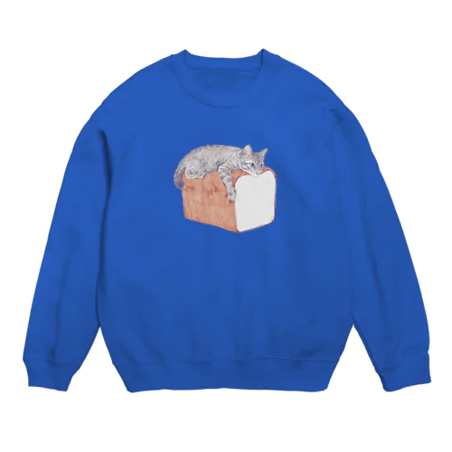 サバトラと高級食パン Crew Neck Sweatshirt