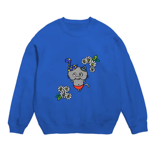 ヘビとネコゾンビ Crew Neck Sweatshirt