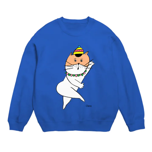 びっくりねこちゃん Crew Neck Sweatshirt