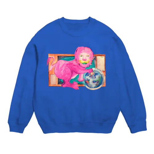 ピンクのライオン Crew Neck Sweatshirt