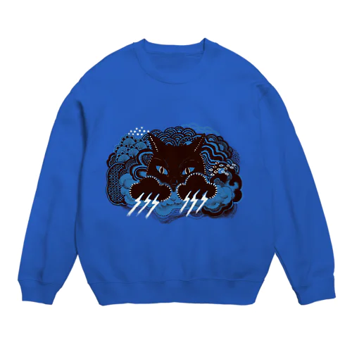 爪が稲妻　青 Crew Neck Sweatshirt