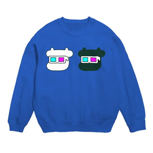 焼肉おじさんのツインカウ3Dメガネ Crew Neck Sweatshirt