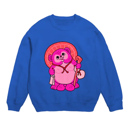 たぬきの置物（ピンク） Crew Neck Sweatshirt
