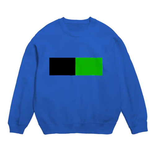 黒×緑 ２色バイカラー Crew Neck Sweatshirt