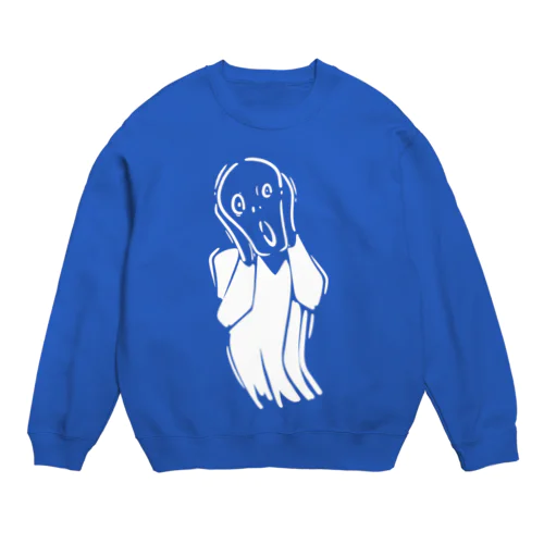 白版＿ムンクの叫び Crew Neck Sweatshirt