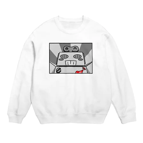 ブリキ　モノクロ Crew Neck Sweatshirt