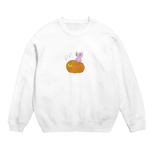 コックさんとホクホクかぼちゃコロッケ Crew Neck Sweatshirt