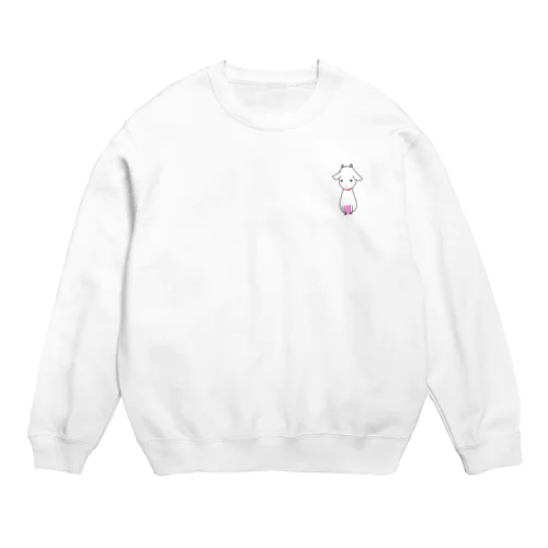 ヤギイラスト(白ヤギ) Crew Neck Sweatshirt