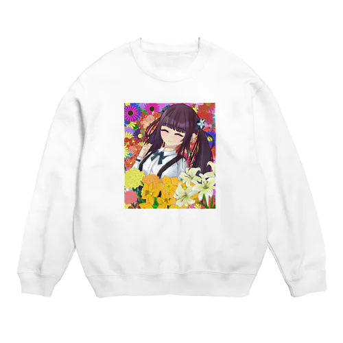 花の女の子 Crew Neck Sweatshirt