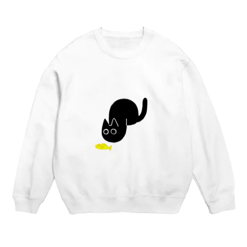 魚が気になるねこ Crew Neck Sweatshirt