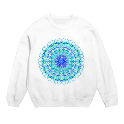 お花①アクアブルー Crew Neck Sweatshirt