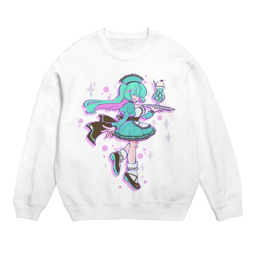 メカクレチョコミントさんとメロンクリームソーダ Crew Neck Sweatshirt