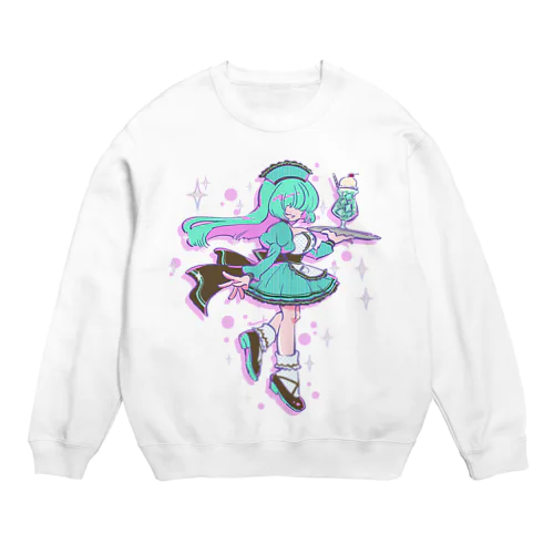 メカクレチョコミントさんとメロンクリームソーダ Crew Neck Sweatshirt