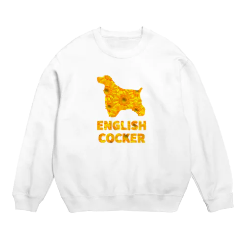 イングリッシュコッカースパニエル　ガーベラ Crew Neck Sweatshirt