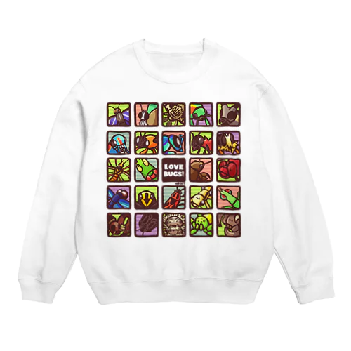 むしアイコン2【LOVE BUGS! 】 Crew Neck Sweatshirt