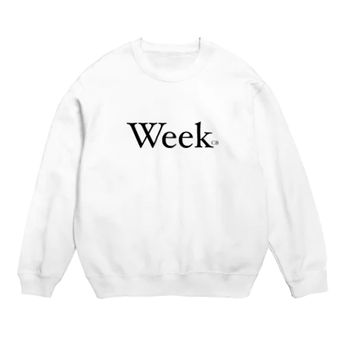 Week（ブラック） Crew Neck Sweatshirt