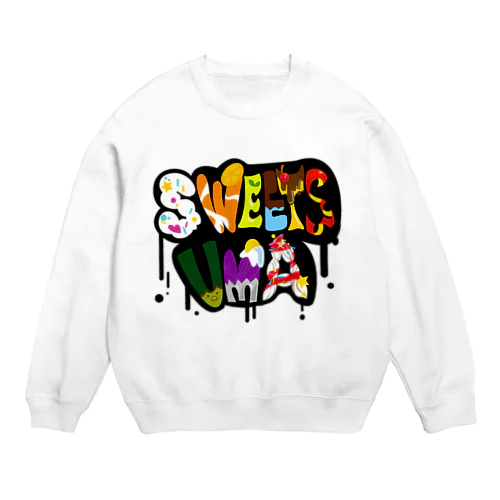 スイーツUMA_黒ロゴ Crew Neck Sweatshirt