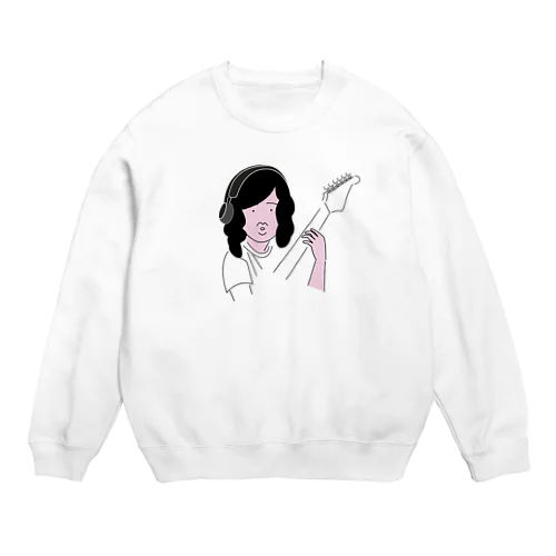 ギターを弾く男 Crew Neck Sweatshirt