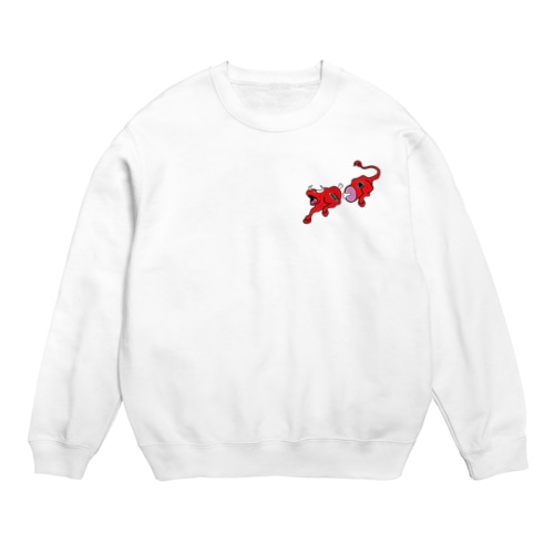 会津・赤ベコ風猛牛肉 Crew Neck Sweatshirt