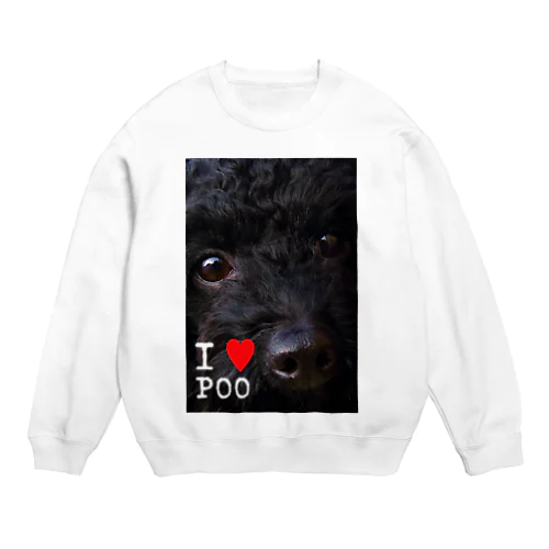 黒いトイプードル_I love poodle. Crew Neck Sweatshirt