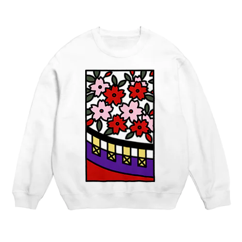 花札　桜に幕 Crew Neck Sweatshirt