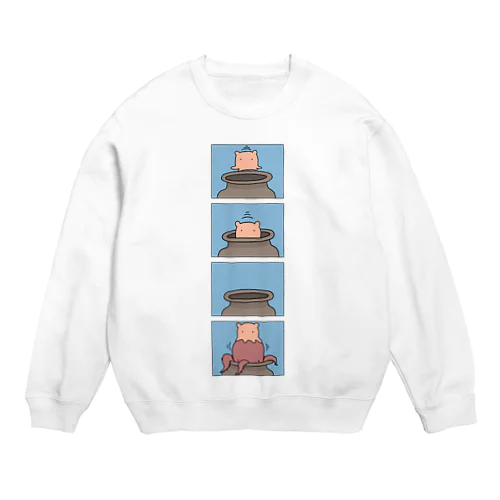 メンダコ４コマ「おじゃまします」 Crew Neck Sweatshirt