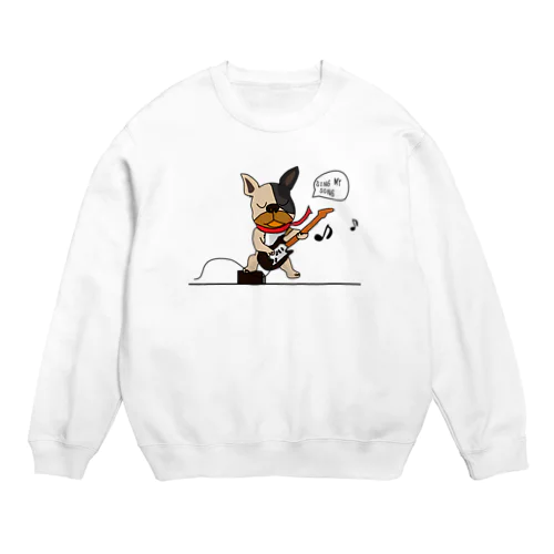 歌うフレンチブルドッグ Crew Neck Sweatshirt