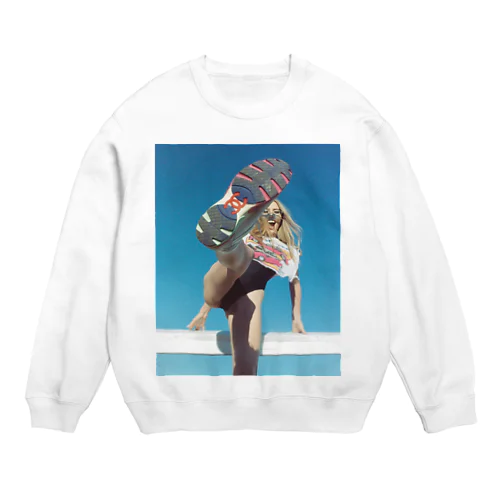 女は強い Crew Neck Sweatshirt