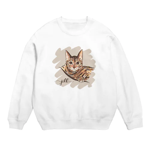 ベンガル猫のジルちゃん Crew Neck Sweatshirt