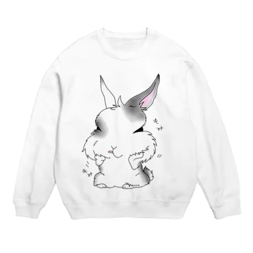 顔の歪みが気になるウサギ Crew Neck Sweatshirt