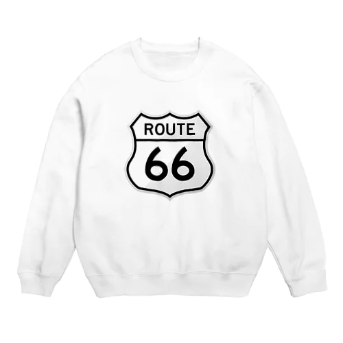U.S. Route 66  ルート66　ブラック Crew Neck Sweatshirt