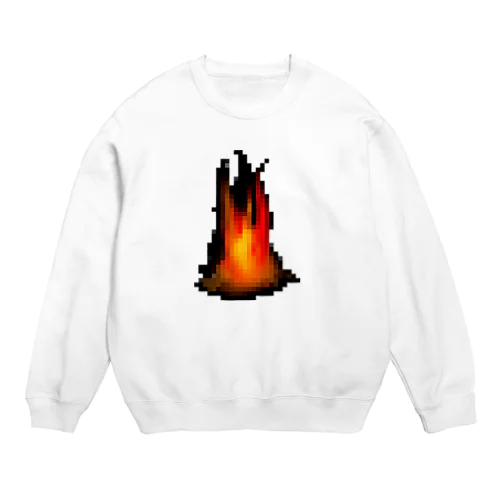 焚き火のピクセルアート Crew Neck Sweatshirt