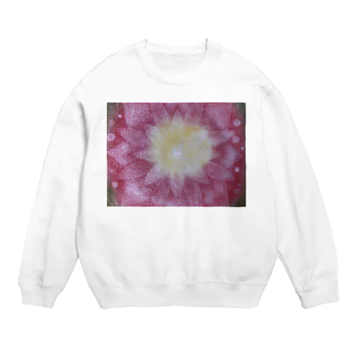 光のパステルアート　光の花 Crew Neck Sweatshirt