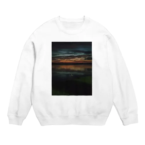 暮れなずむ白鳥 Crew Neck Sweatshirt