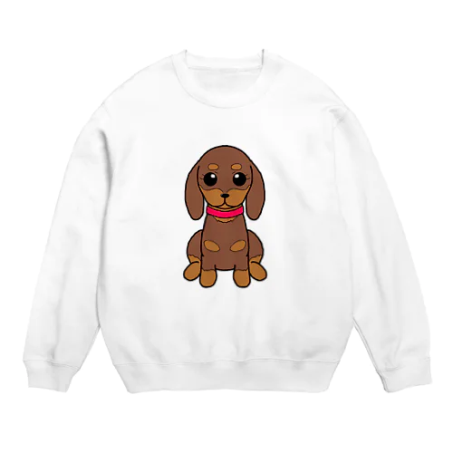 甘えん坊ダックスちゃん Crew Neck Sweatshirt