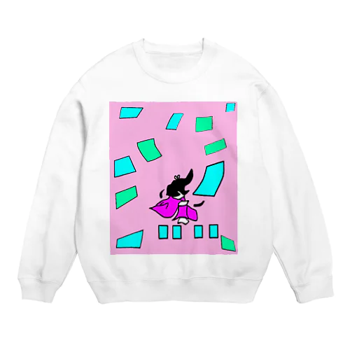 競技かるた　ピンク Crew Neck Sweatshirt