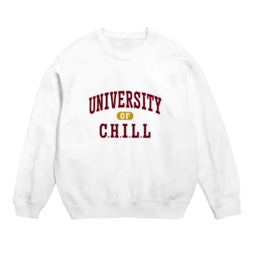 チル大学 エンジ文字 Crew Neck Sweatshirt