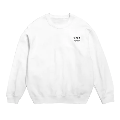 シンプルおひげ。（字なし/黒） Crew Neck Sweatshirt